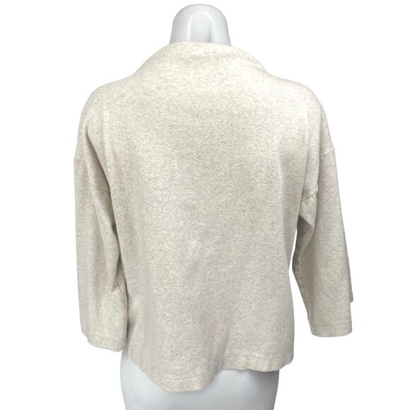 Banana Republic Women's Beige Cream Mock Neck Long Sleeve Sweater Top Size M - Picture 2 of 4